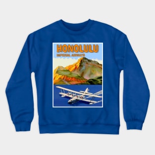 Imperial Airways Vintage Fly to Honolulu Travel Advertising Poster Print Crewneck Sweatshirt